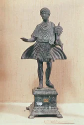 Lar szobrocskája, a Vezúv közelében találták (bronz)